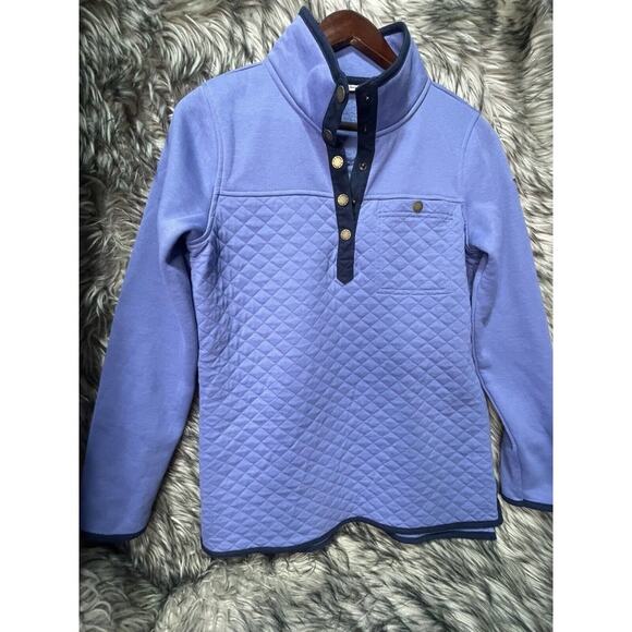 L.L. Bean‎ Quilted Blue Fleece Sweater Women's Size S - Picture 2 of 5